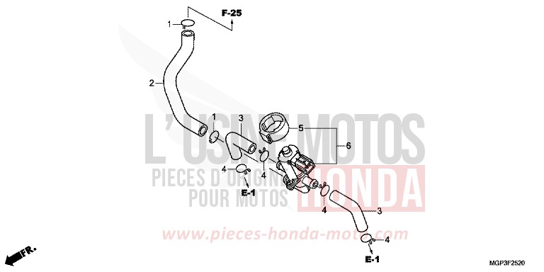 VALVE COMMANDE INJECTION D'AIR de CBR1000RR "Fireblade" ROSS WHITE (NH196) 2014